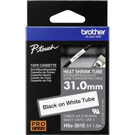 Brother HSe HSE261E Couleur de ruban: blanc Couleur de police:noir 31 mm 1.5 m (1/4)
