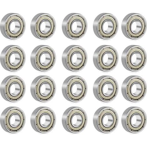 – Roulement à billes 608 ZZ – Acier au carbone double blindage – Dimensions 8x22x7 mm – Charge max 34 000 tours/minute – Lot de 20 pièces - 20Pcs (1/5)