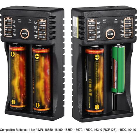 Chargeur intelligent Liitokala Lii-202 pour piles rechargeables NiMH Lithium AA/AAA 18490/18350/16340/14500/10440 de 1,2 V/3,7 V/3,2 V/3,85 V (1/5)