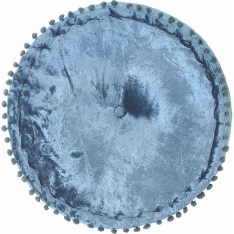 vidaXL Puf redondo de terciopelo azul 40x20 cm (1/2)