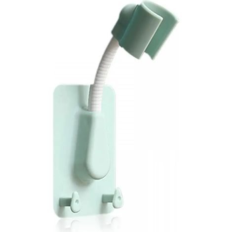Support de pommeau de douche adhésif réglable, fixation murale avec 2 crochets, accessoires de salle de bain (1/5)