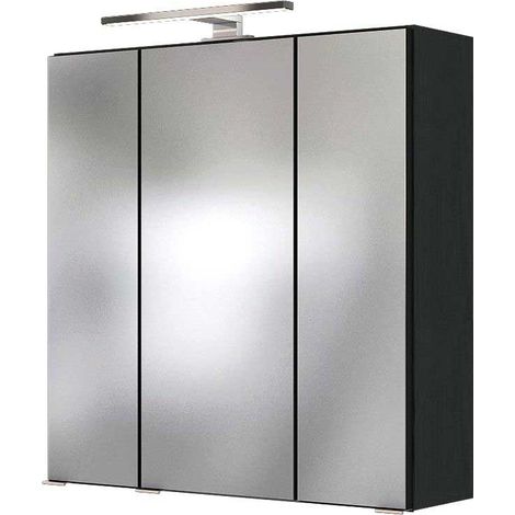Badezimmer Spiegelschrank mit LED 60 cm ARLON-03 graphit BxHxT 60x66x20 cm (1/3)
