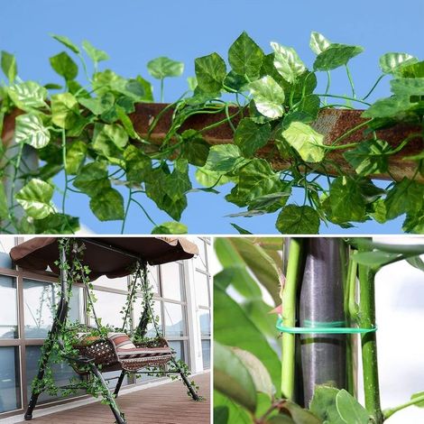 Guirlande de lierre artificiel Bcc en 12 pièces, plante de lierre artificiel verte, guirlande de lierre pour jardin, mariage, (2,1 m, 12 bandes) (1/3)