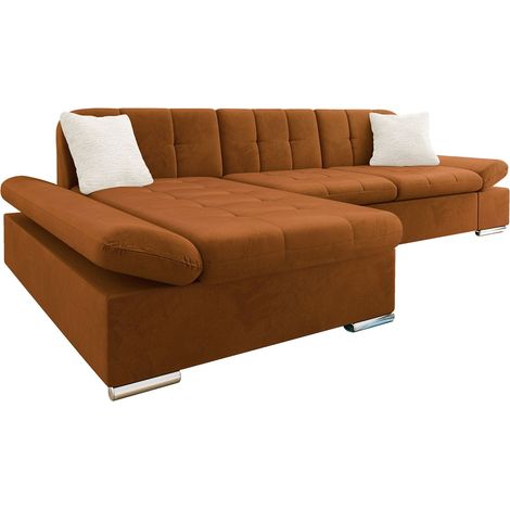 Sofá rinconero Comfivo Sanitas II, Izquierda, Función de descanso, Almacenaje, 278x161x76cm, 0