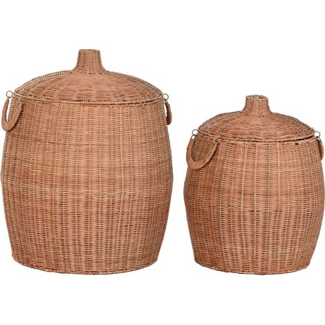 Cesta Set 2 Ratan Metal 45X45X56 Natural (1/4)