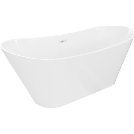 Mexen Dora vasca da bagno freestanding 160 x 75 cm, bianca, troppo pieno bianco - 52071607500-20 (1/3)