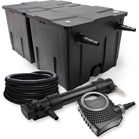 SunSun Set Filtro laghetto a 2 camere 60000l Chiarificatore UVC 36W 6ª serie Pompa NEO10000 80W Tubo