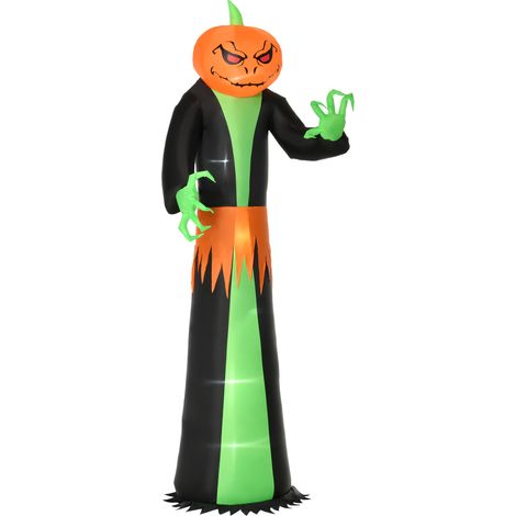 HOMCOM 270 cm Aufblasbare Halloween Kürbis mit integrierten LEDs für den Außenbereich Halloween Dekoration für Party Garten Hof Rasen (1/5)