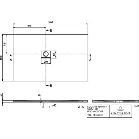 Villeroy & Boch UDQ1610SQI2LVAL DW Squaro Infinity 1500x900x40mm
