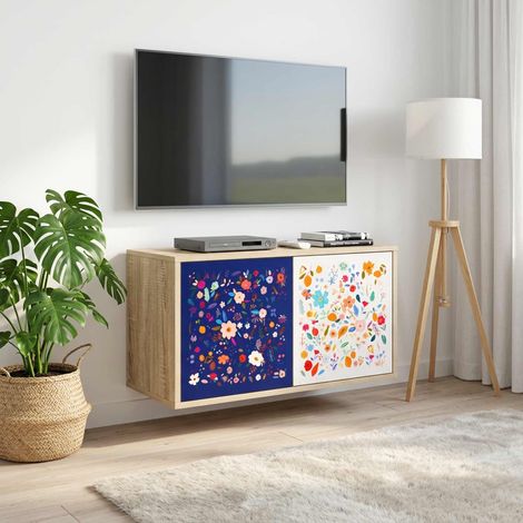 vidaXL Wall-mounted TV Cabinet MAINZ 69 x 33 x 40 cm Sonoma Oak (1/5)