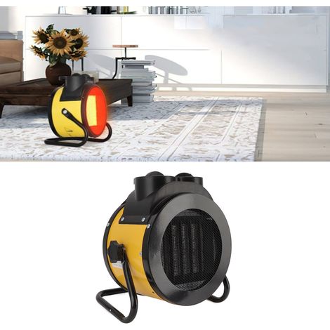 Chauffage électrique d'extérieur pour usage domestique et industriel - Ventilateur de serre, chauffage d'appoint portable, norme européenne 220 V 2000 W jaune (1/5)