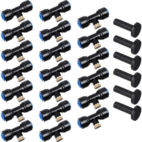 Système D'irrigation Système de Brumisateur Extérieur Kit, 20 pièces Buse de Pulvérisation en Laiton pour Jardin, Atomiseur Buse pour Jardin Terrasse Patio Bricolage, Bleu (1/5)