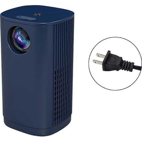 Mini-LED-Projektor T1 1080P USB, 480 x 360 Pixel, tragbarer Beamer mit US-Stecker – Blau
