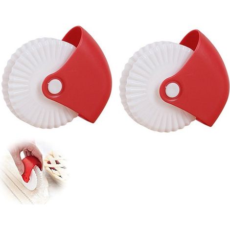Ruota per pasta in 2 pezzi, ruota per pasta, ruota per decorare la pasta, taglia-base per torte, mattarello per pasta, pressa per bordi di basi per torte, utensili da forno e da cucina, Ged (1/5)