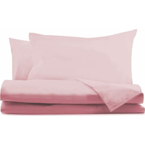 COMPLETO LETTO SINGOLO IN COTONE ROSA ANTICO 115 GSM (1/2)