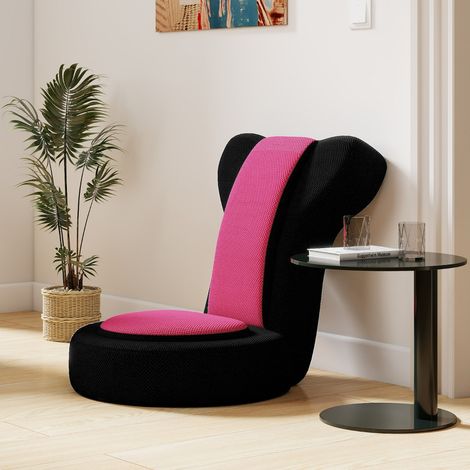 Fauteuil de Sol Chaise Canapé Paresseuse avec Appuie-tête et Dossier Réglables Coussin d'Assise Rembourré Structure Métallique Chaise Rose (1/3)