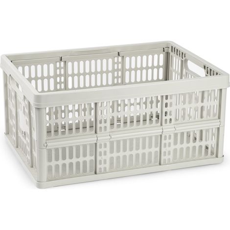 Caja plegable con asas plastico 32 Litros Beige (1/5)