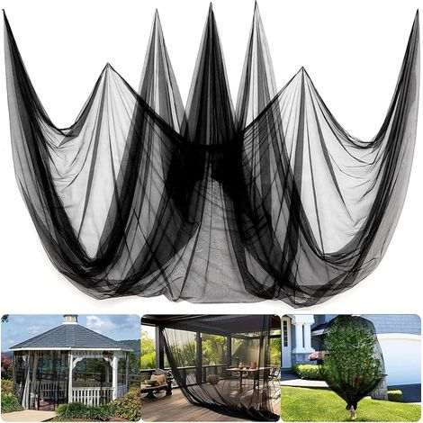 Moustiquaire pour terrasse et jardin - En maille respirante - Pour plantes, arbres, tentes en plein air - Protection DIY - Découpe libre - Noir - 3 x 6 m (1/5)