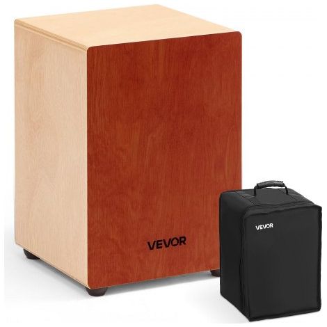 Cajon, Kistentrommel mit internen Gitarrensaiten, leichte Drum-Box aus Holz, tragbares Trommel-Musikinstrument mit Reisetasche, abgerundeten Kanten, für Anfänger & Profis, 305x305x430 mm (1/5)