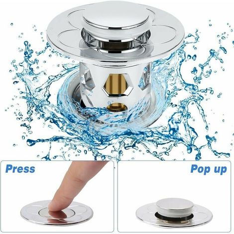 YMYNY 2PCS Bonde de Lavabo Universel Pop Up, Filtre pour Evier Universelle Bonde de Lavabo Pop-Up Bouchon Baignoire Bonde ,Cuisine, Lavabo,6050mm (1/4)