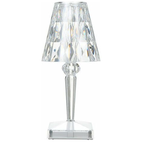Diamant Kristall Tischlampe, Nachttischlampe Nachtlicht Atmosphäre Schlafzimmer, Temperatur/Helligkeit Regulierbar, Keine Batterie, USB Aufladung - Keine Batterie, USB-Typ
