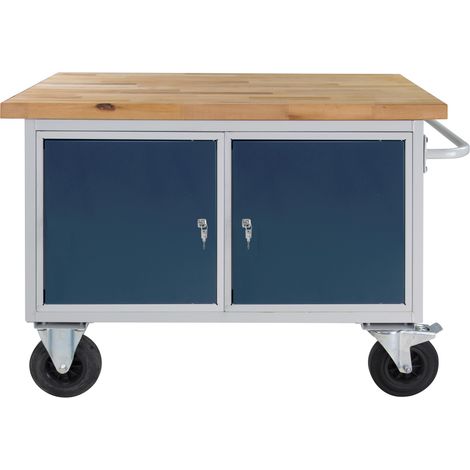 ADB mobile Werkbank Tischwagen Rollwagen 2 Türen L1300xB600xH827 mm max. 500 kg (1/5)