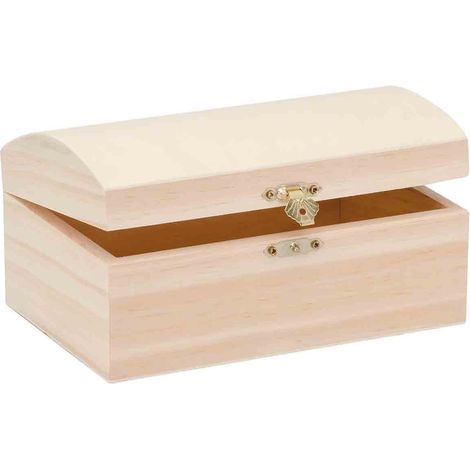 GLOREX Inspirations GLOREX 6 1682 401-Cassetta barocca in Legno di Pino, Grande Circa 18 x 12 x 9 cm, Miscela FSC, per dipingere, incollare o Decorare con Il Ferro da Bollo, Wood-Coloured