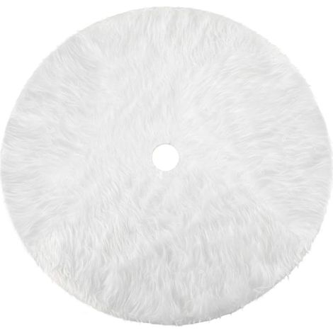 Jupe de Sapin de Noël Peluche Blanc Neige Décorations d'arbre de Noël 78cm (1/5)