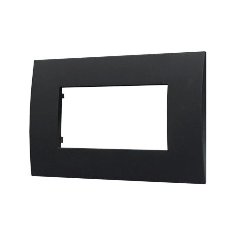 Plaque plastique ETTROIT série Venus 4P couleur noire compatible avec Vimar Arke VA83402 (1/3)