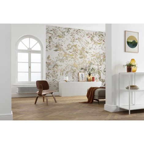 Papier peint panoramique modern Plumes Dorées (1/4)