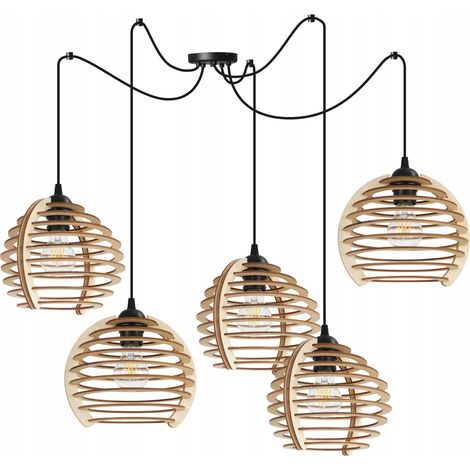 LAMPE SUSPENDU PLAFOND LUSTRE LAMPE EN BOIS ... (1/5)