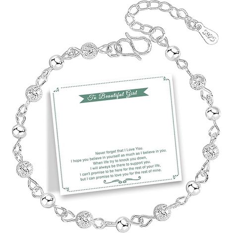 Bracelet en argent S925 - Cadeau inspirant pour fille ou femme - Cadeau souvenir pour fille, nièce ou petite-fille à l'occasion d'un anniversaire, d'une remise de diplôme ou de Noël