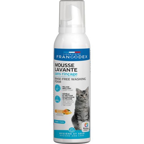 Mousse Lavante sans rinçage 150 ml pour Chats - Francodex