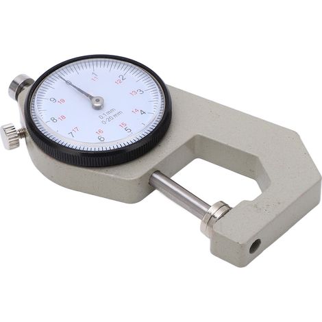 Micromètre d'épaisseur portable à échelle transparente et affichage à aiguille, résistant à l'usure, pour mesures de 0 à 20 mm. Tête plate. (1/5)