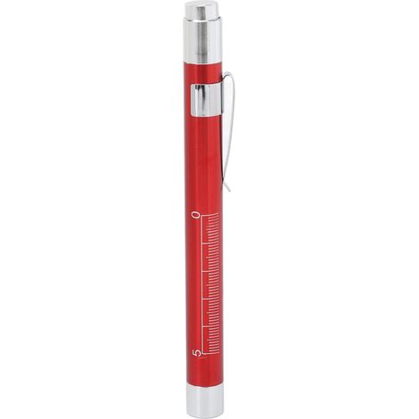Lampe stylo LED jaune à tête concave en alliage d'aluminium, lumière médicale avec échelle pupillaire rouge (1/5)