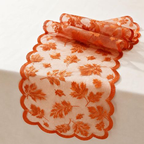 Decoration Automne, Deco Automnee, Chemin de Table Automne Decoration  Décoration Automne, Automne, Chemin de Table, Dentelle Feuilles d'érable 183 x 33 cm (1/4)