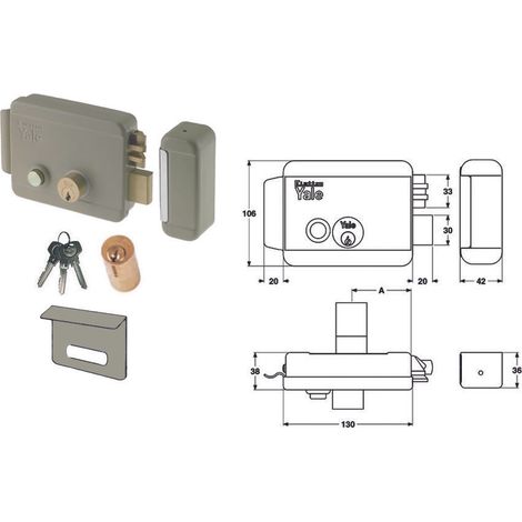 Elettroserratura per cancelli con catenaccio pulsante e tetto 6888 - mm.70 dx (y68880701)
