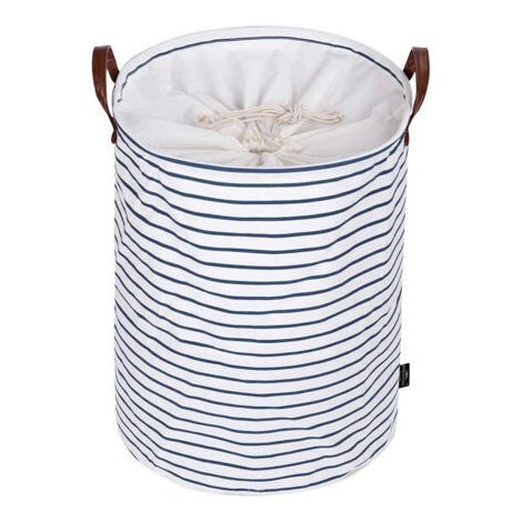 FENOPLASTICA19-Inches Grand Organiser Paniers pour Vêtements Stockage , Cordon Paniers à Linge, Pliable Sac à Linge, Pliage Grande Capacité Corbeilles à Linge (Bleu ) (1/5)