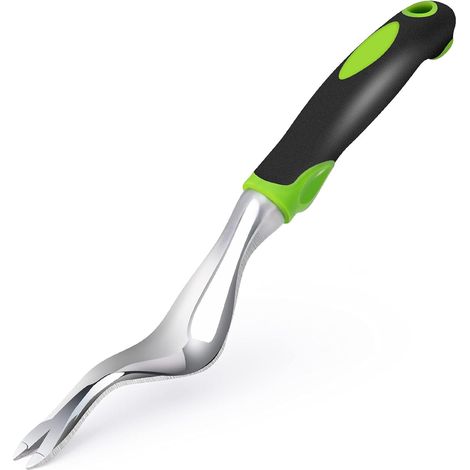 Outil de jardinage pour arracher les mauvaises herbes, désherbeur manuel avec poignée ergonomique - Outil de jardin en alliage d'aluminium, extirpateur de racines pour potager et pelouse (1/5)