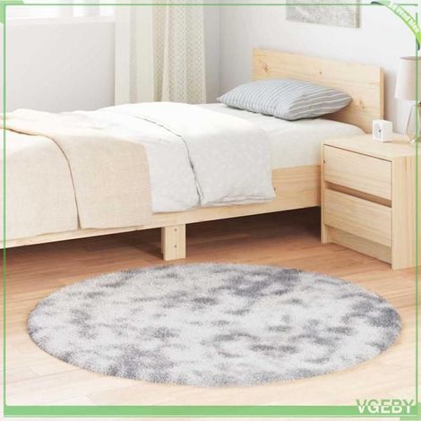 4102908 Tapis shaggy à poils longs NAVARRA gris argenté 120x120 cm (1/5)