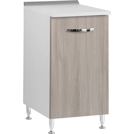 Kit cucina base 1 anta 40x50x85h top bianco frassinato finitura larice grigio - Salone (1/3)
