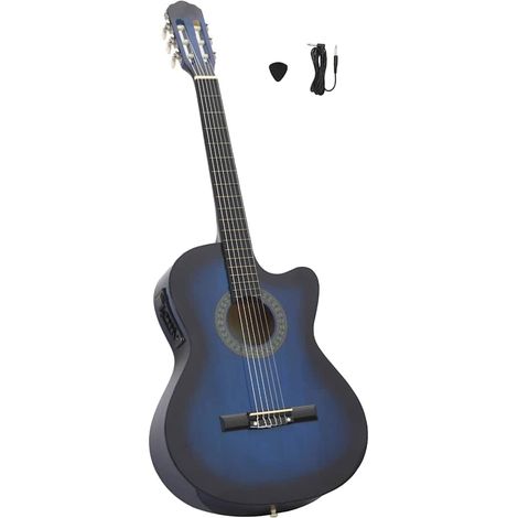 Teenpull – Westerngitarre Cutaway mit Equalizer und 6 Saiten Blau (1/5)