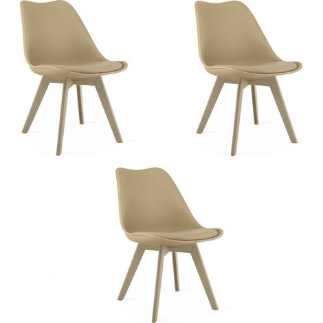 Sedia Mark - beige scuro / gambe beige x 3 (1/5)