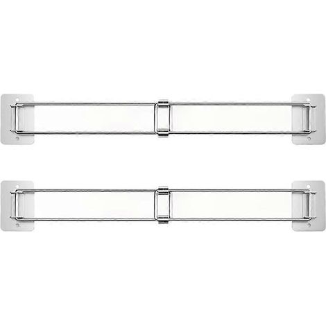 Ensemble de deux barres d'angle pour VR, barre de rangement, étagère de rangement réglable de 18 à 33 cm pour salle de bain, barre d'accès murale en acier inoxydable pour VR (1/5)