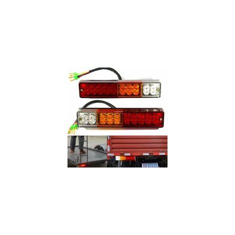 2PCS 12V Feux de Remorque LED,Universel LED Feux Arrière 20LED Feux de Recul Freinage Clignotant Eclairage Phare Arrière pour Remorque Camion Tracteur Caravane Bus Camping (1/5)