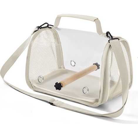 Borsa per uccelli traspirante e pieghevole con funzione panoramica, zaino per uccelli, piccola gabbia portatile per il trasporto di uccelli con posatoio e vassoio rimovibile. (1/5)