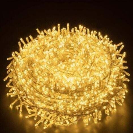100M 1000LEDs Guirlande Lumineuse Extérieure Blanc Chaud, Guirlande LED Protection IP44 avec 8 Modes, Guirlande Noël Decoration Noël Exterieure et Intérieure pour Sapin Soirée Mariage-DOU