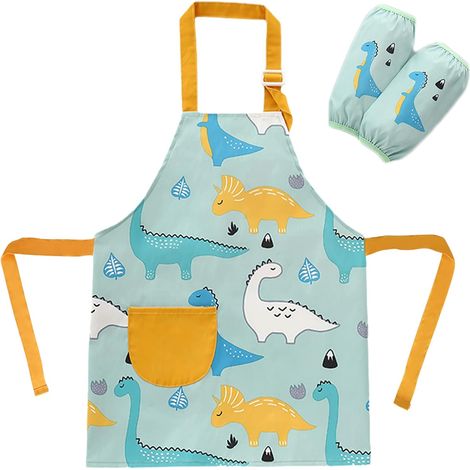 Tabliers pour enfants avec poche étanche à la peinture artisanale réglable à cuisson Cuisine tablier Animal Forest (Style 2) (1/5)