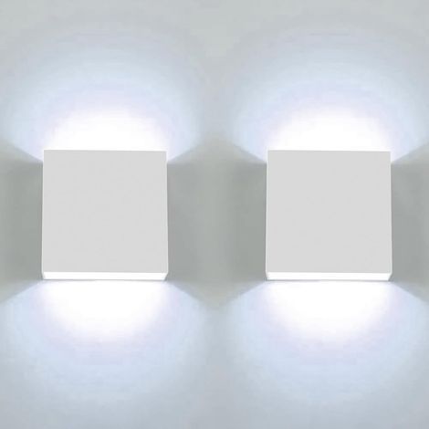 Applique Murale LED 7W Moderne Intérieur Lumière Blanche Froide 6000K Carrée Noir pour Chambre Salon Colonnade Jardin