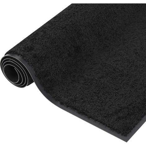 vidaXL Felpudo de rayas negro 60x80 cm (1/2)
